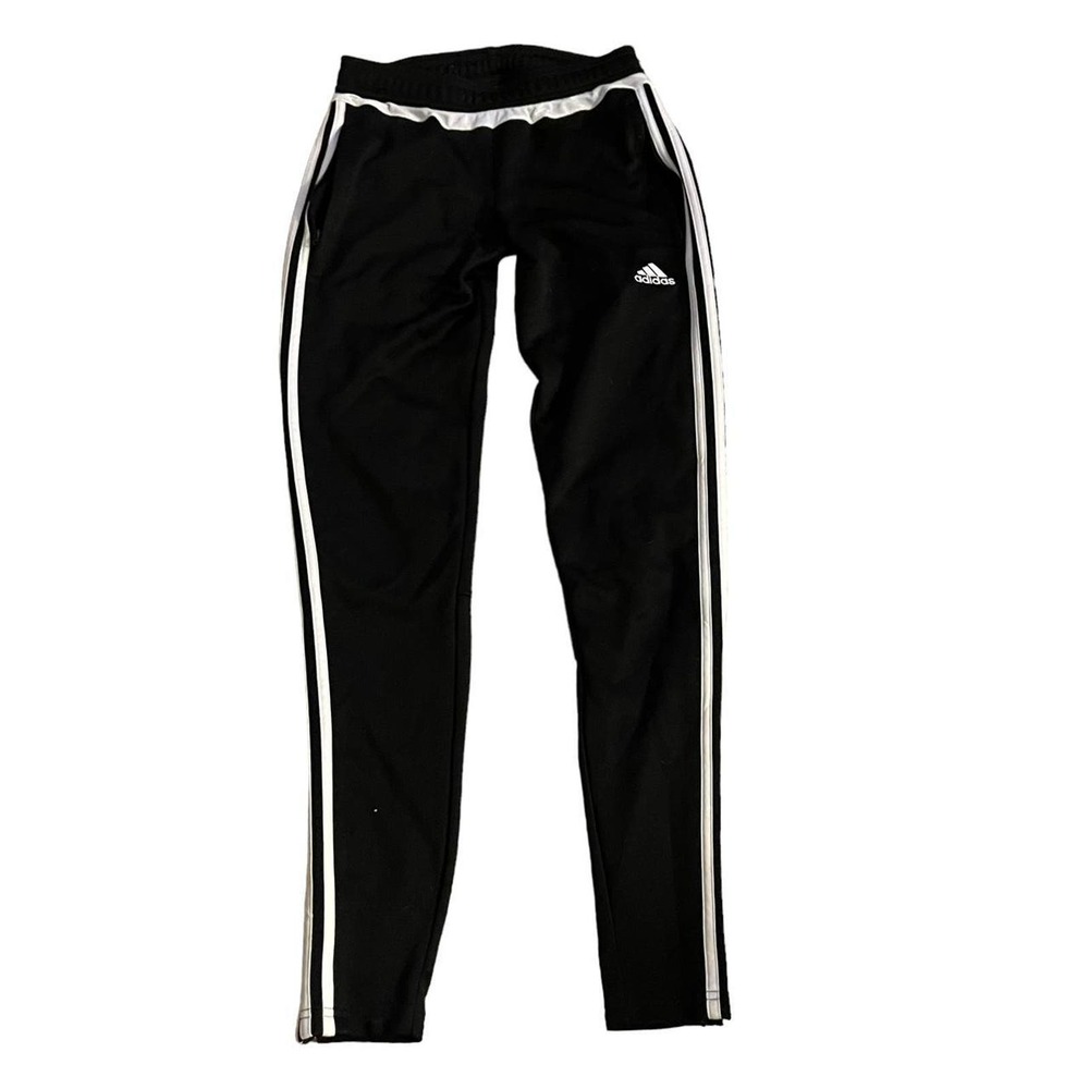 the black and white adidas fitted track pants